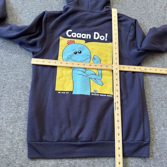American Apparel F497 Rick & Morty Mr. Meeseeks Unisex Fleece Zip Hoodie Navy M - Picture 7 of 8